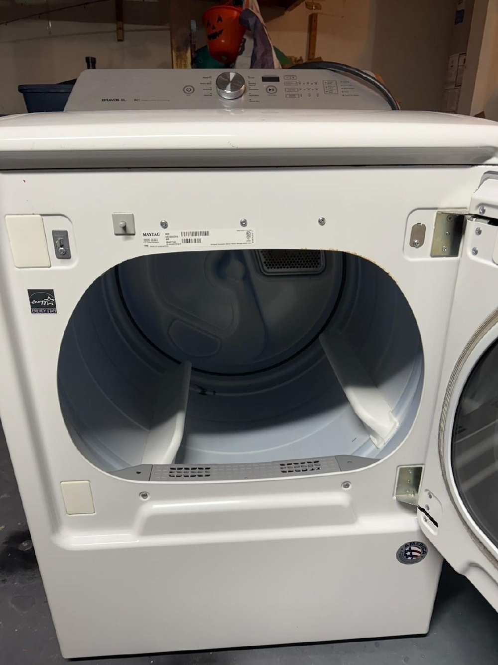 White Front-Load Dryer (Door Open)